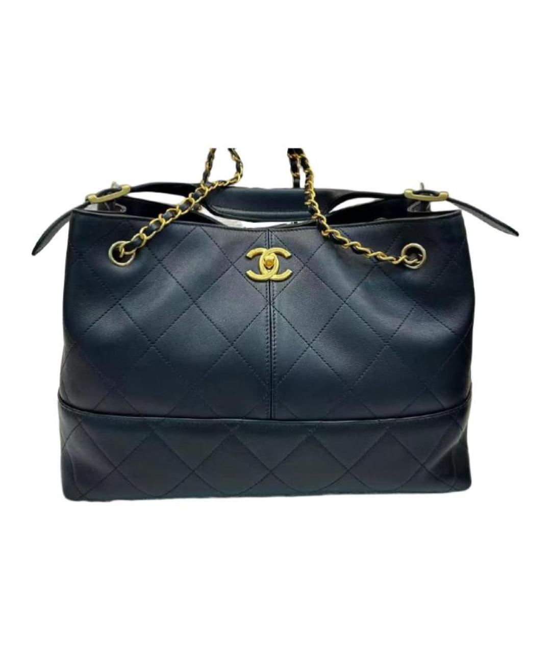 CHANEL Черная кожаная сумка с короткими ручками, фото 2