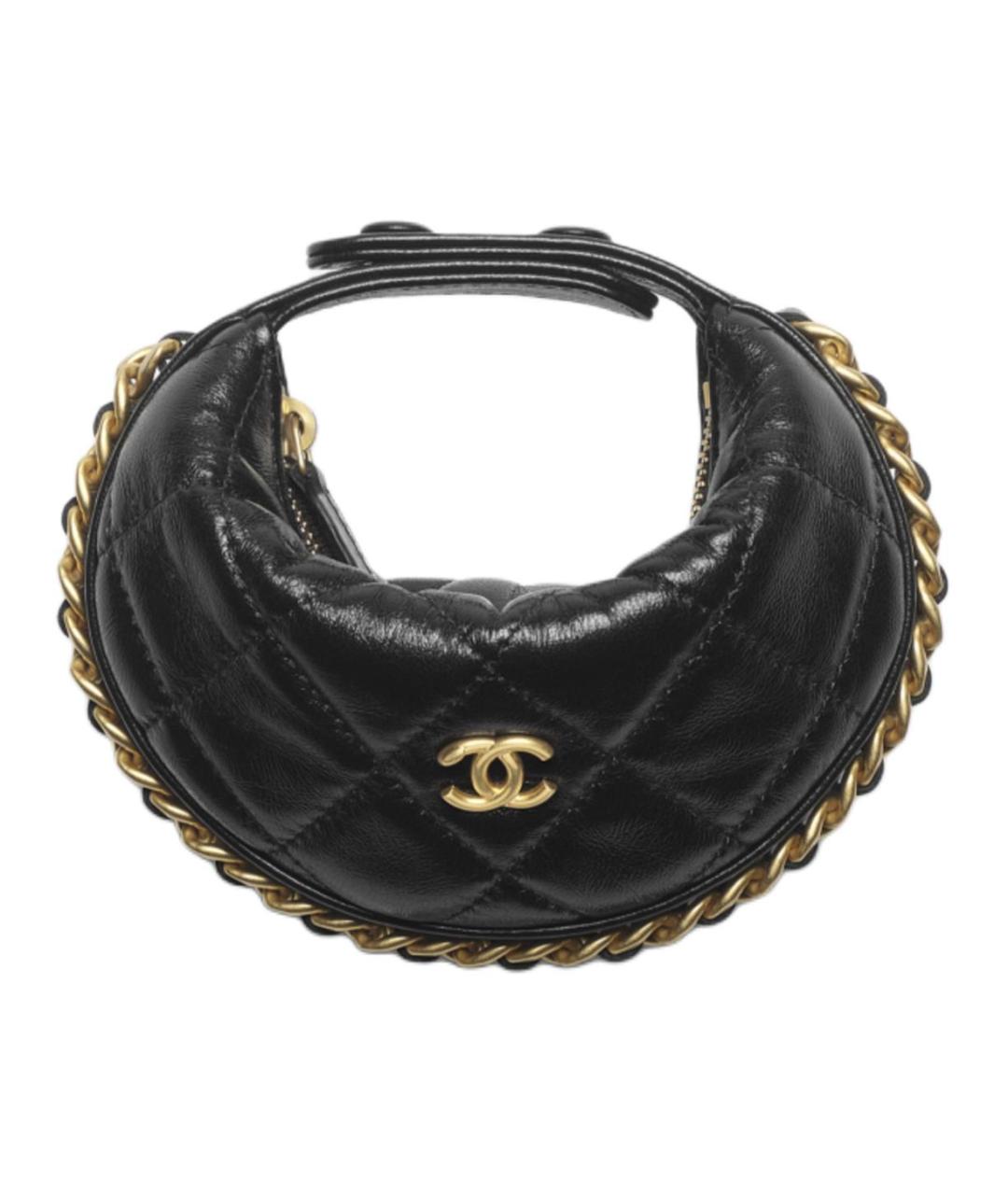 CHANEL Черная кожаная сумка с короткими ручками, фото 1
