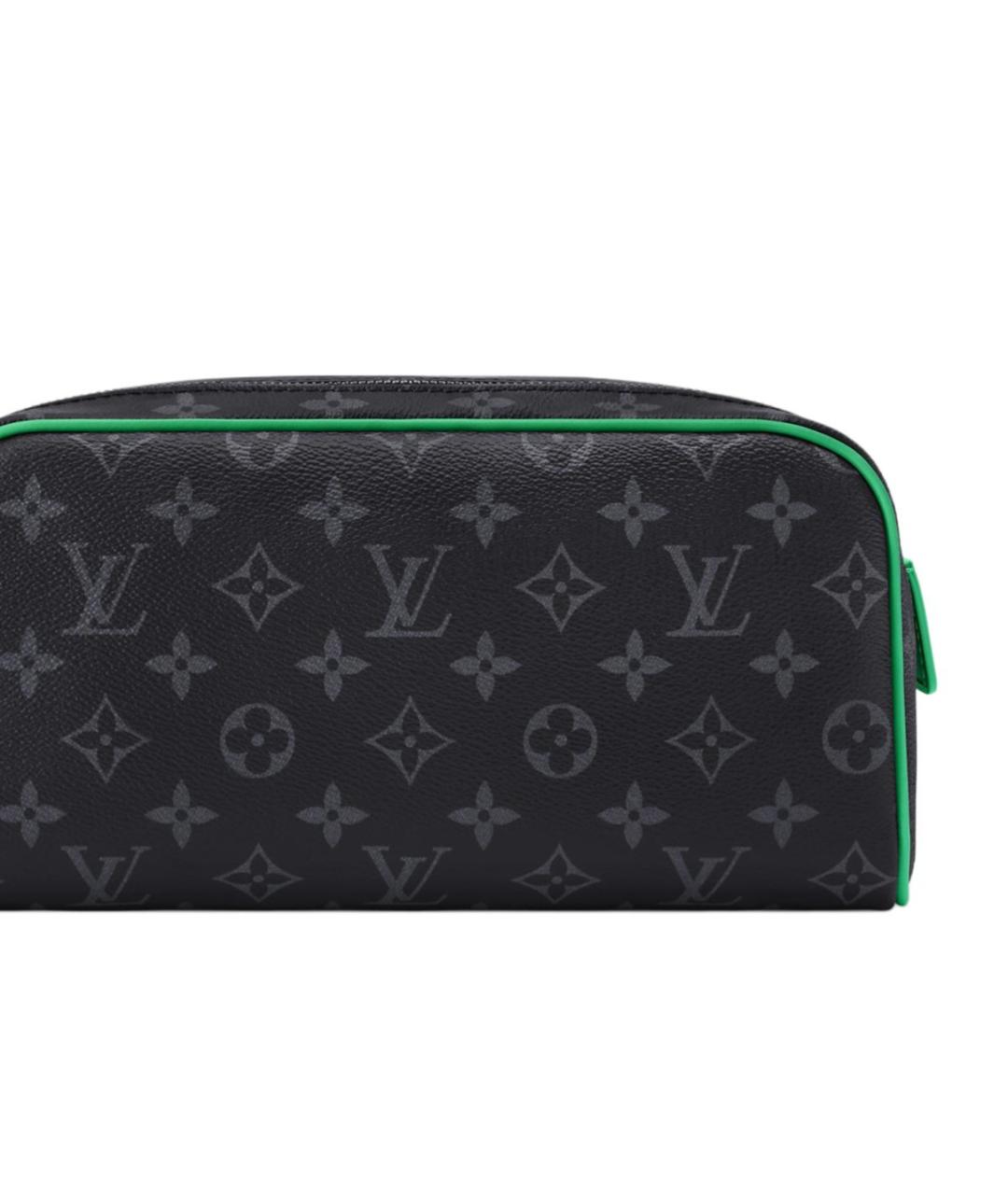 LOUIS VUITTON Черная кожаная барсетка, фото 5