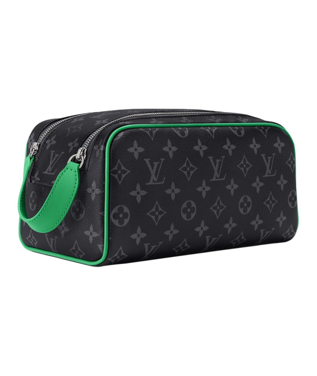 LOUIS VUITTON Черная кожаная барсетка, фото 2