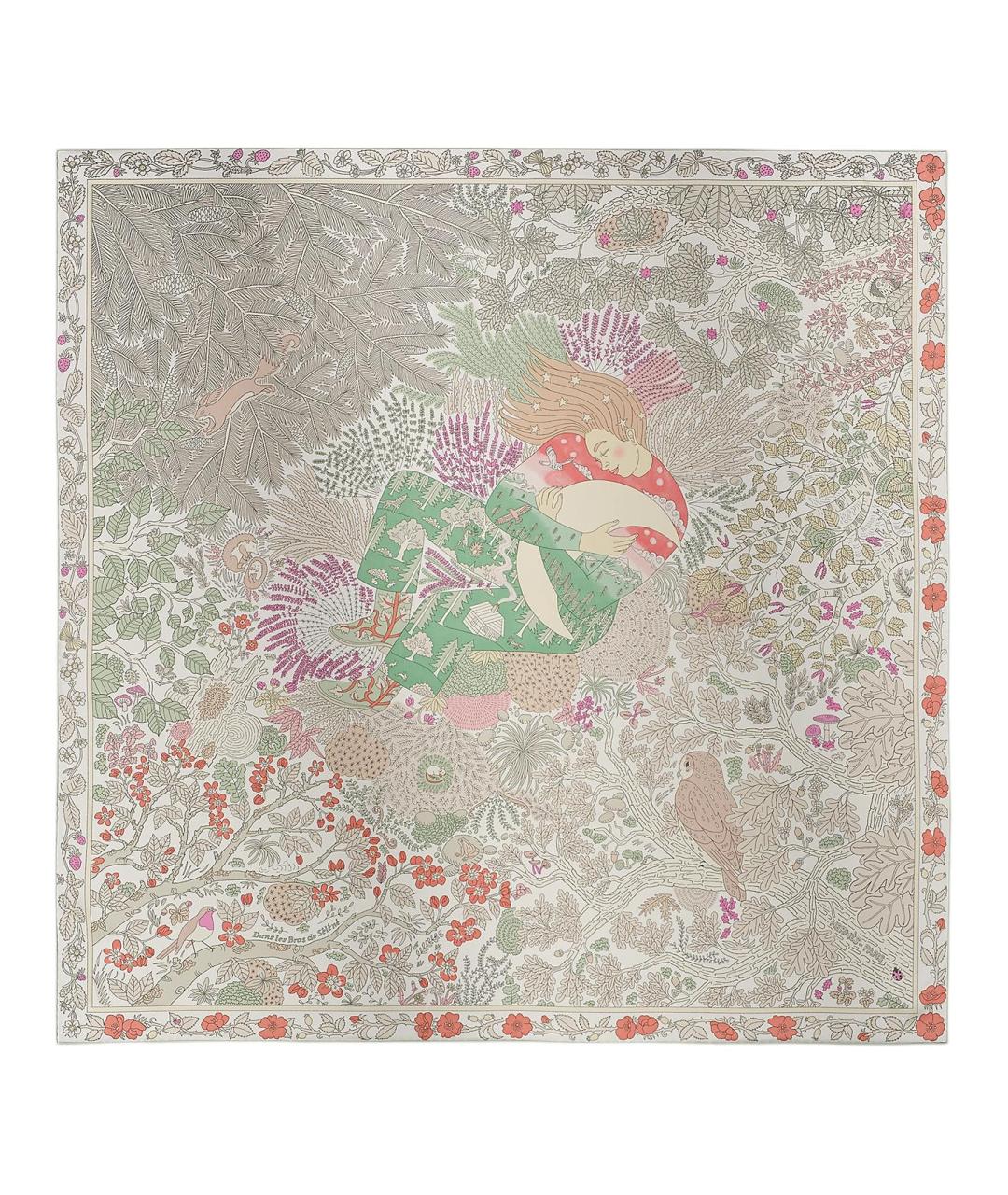 HERMES Салатовый шелковый шарф, фото 2