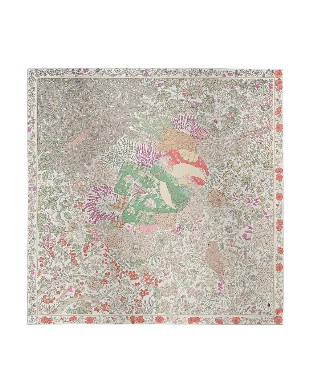 HERMES Салатовый шелковый шарф, фото 1