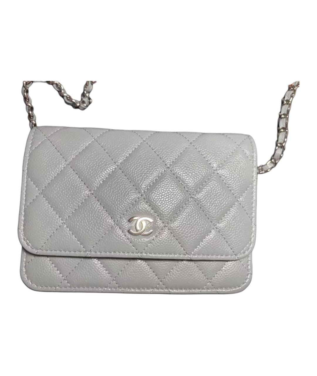 CHANEL Голубая кожаная сумка через плечо, фото 2