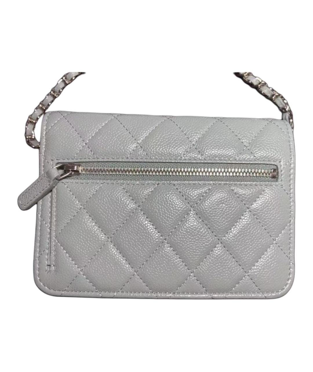 CHANEL Голубая кожаная сумка через плечо, фото 3