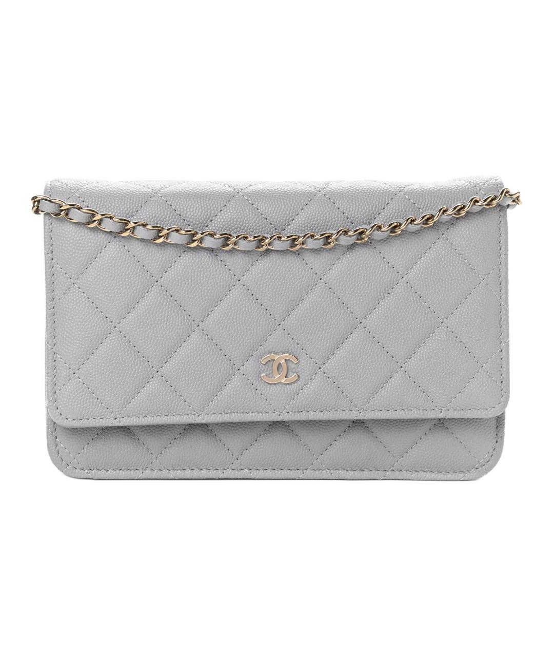 CHANEL Голубая кожаная сумка через плечо, фото 1