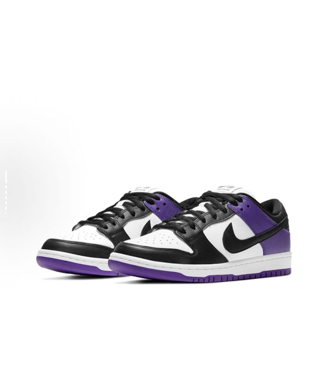 NIKE Фиолетовые кожаные низкие кроссовки / кеды, фото 2
