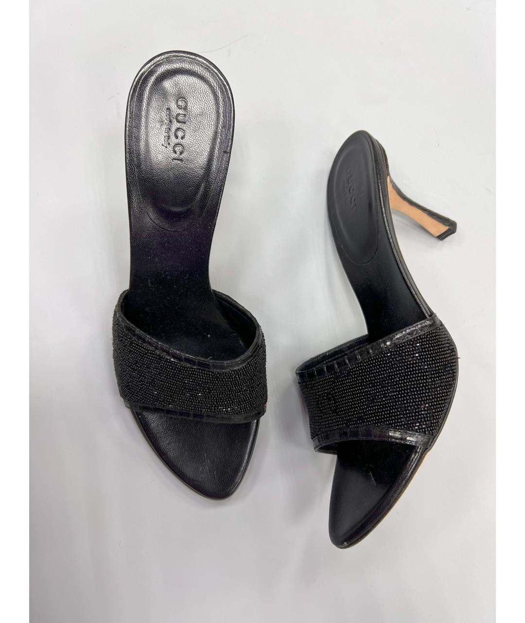 GUCCI Черные мюли, фото 3
