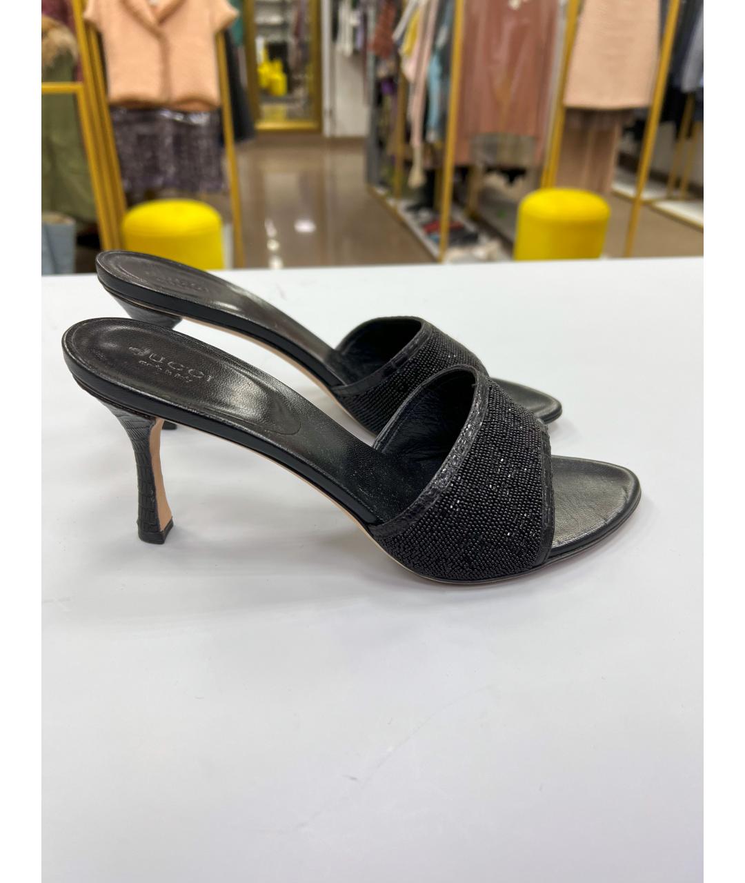 GUCCI Черные мюли, фото 7