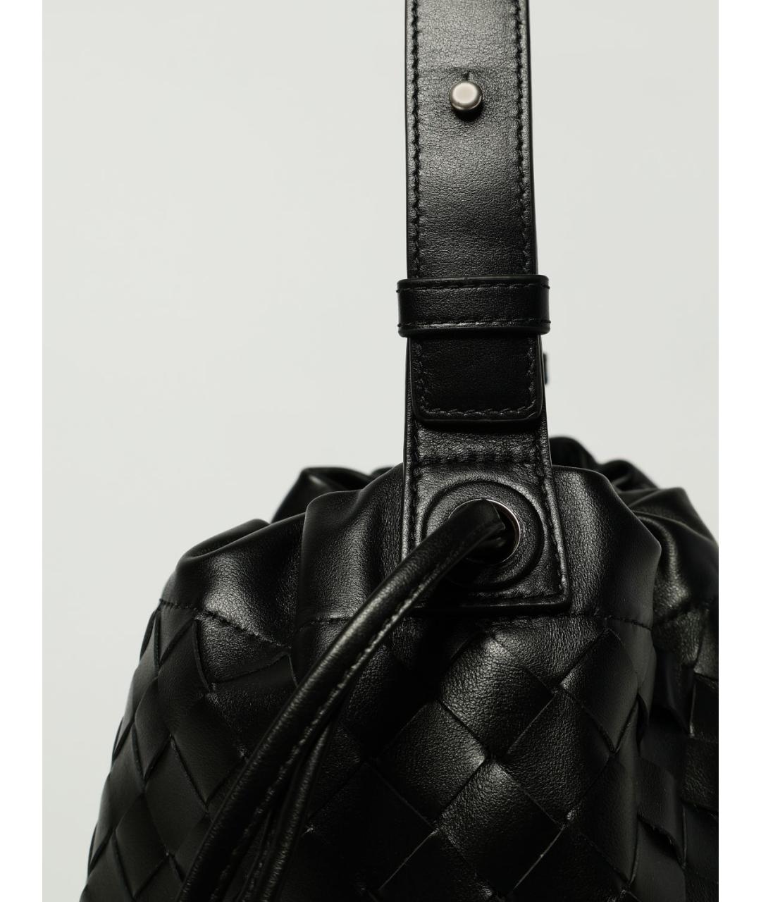 BOTTEGA VENETA Черная кожаная сумка тоут, фото 4