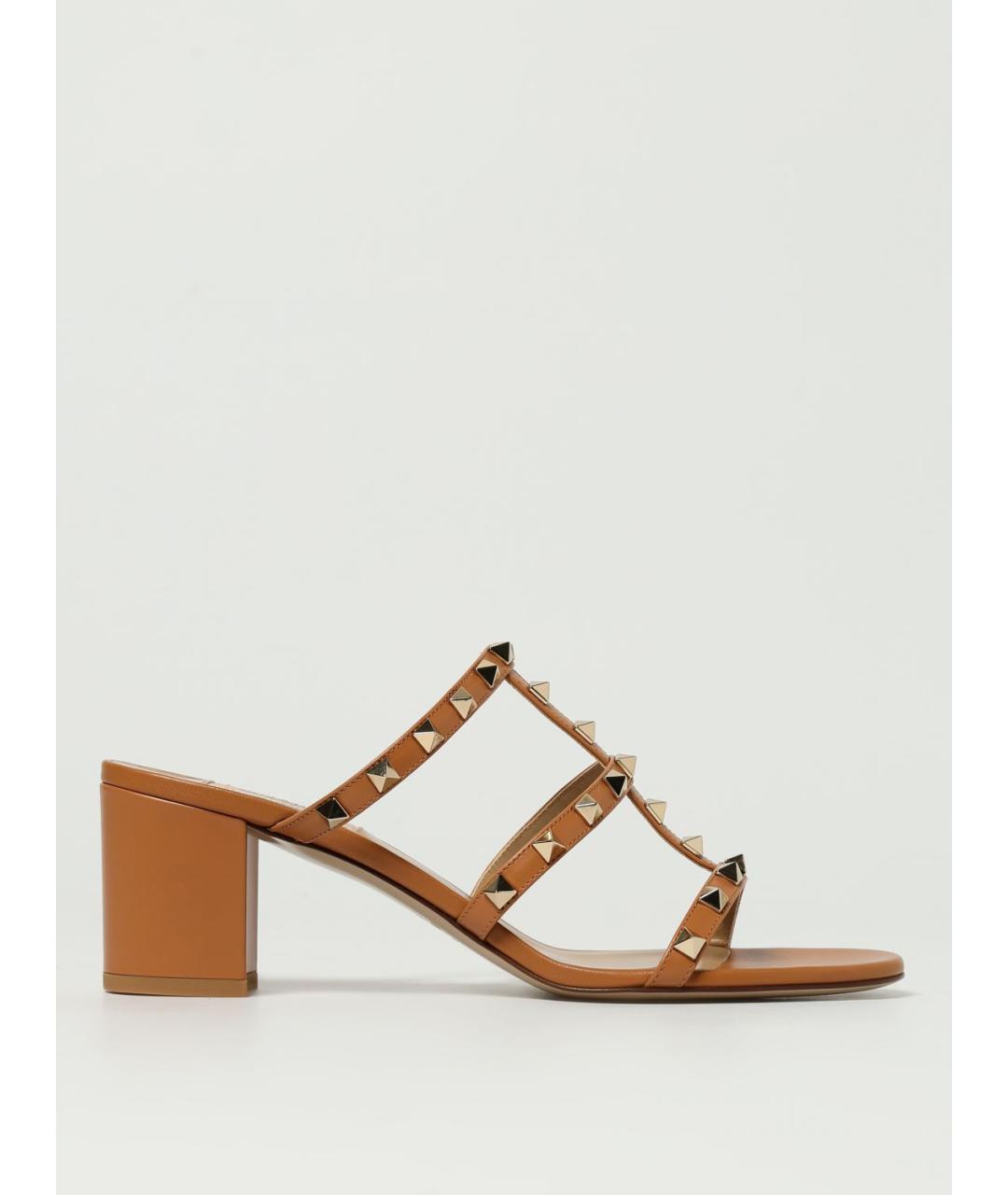 VALENTINO Коричневые кожаные мюли, фото 5