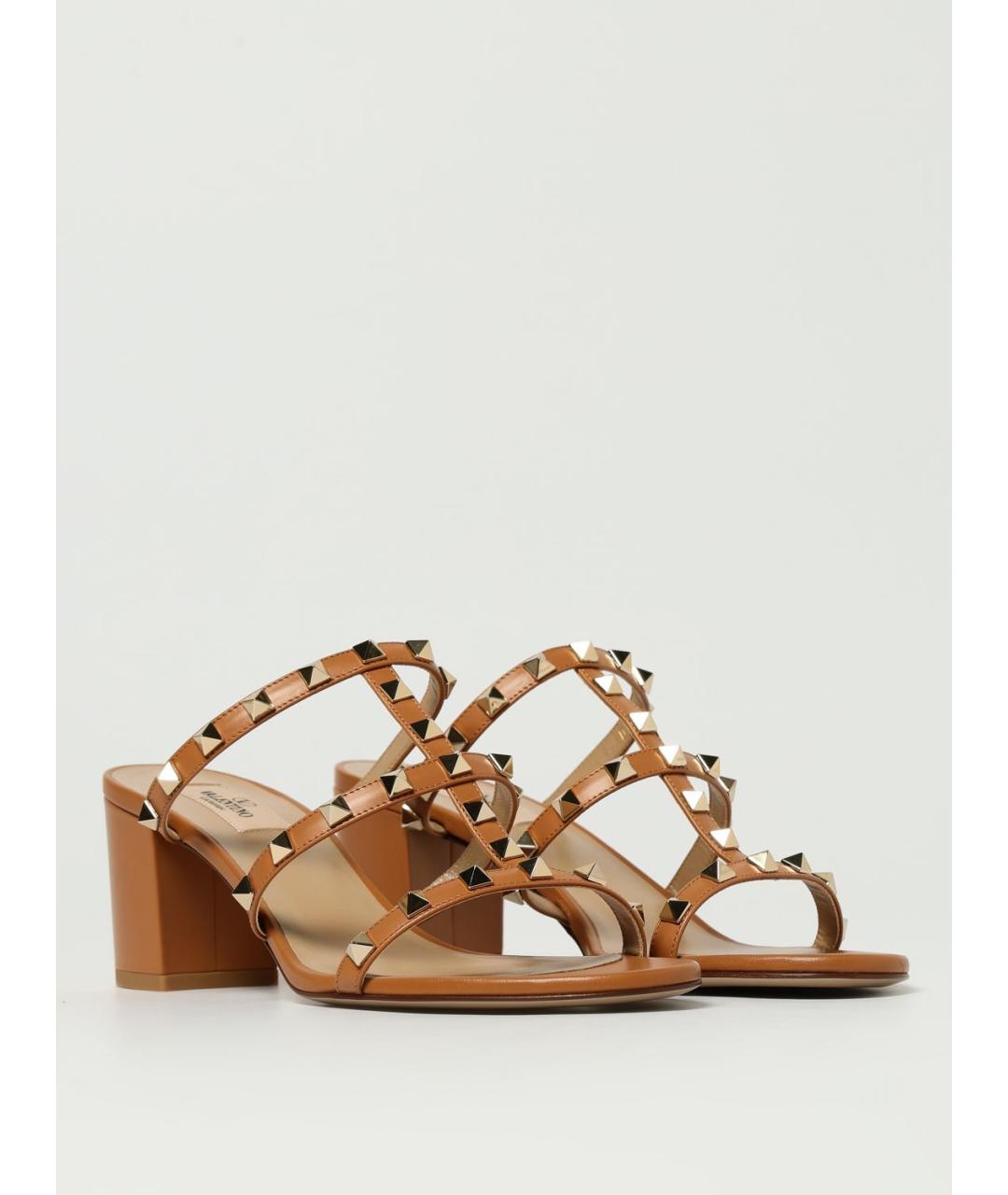 VALENTINO Коричневые кожаные мюли, фото 2