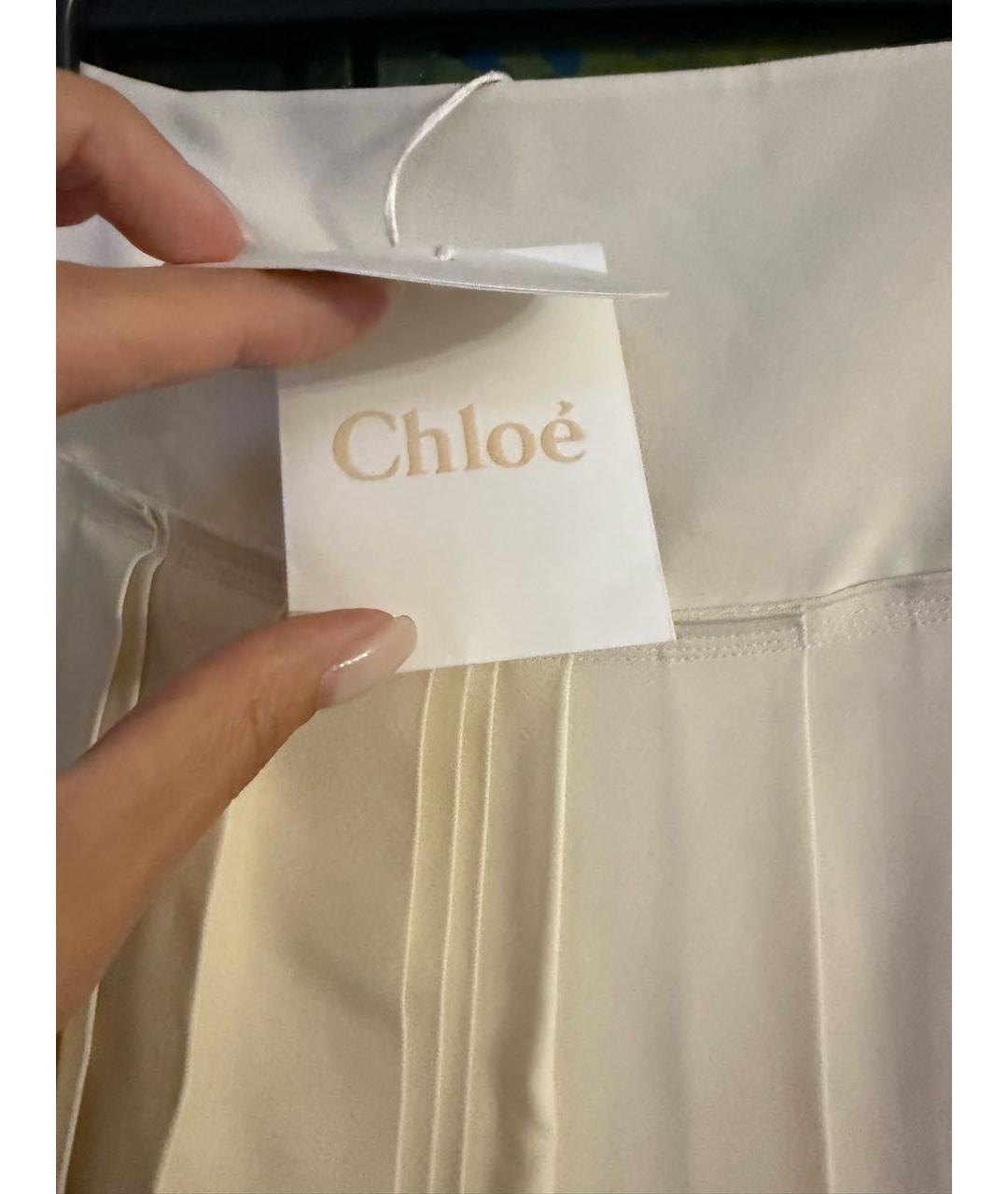 CHLOE Белая вискозная юбка мини, фото 3