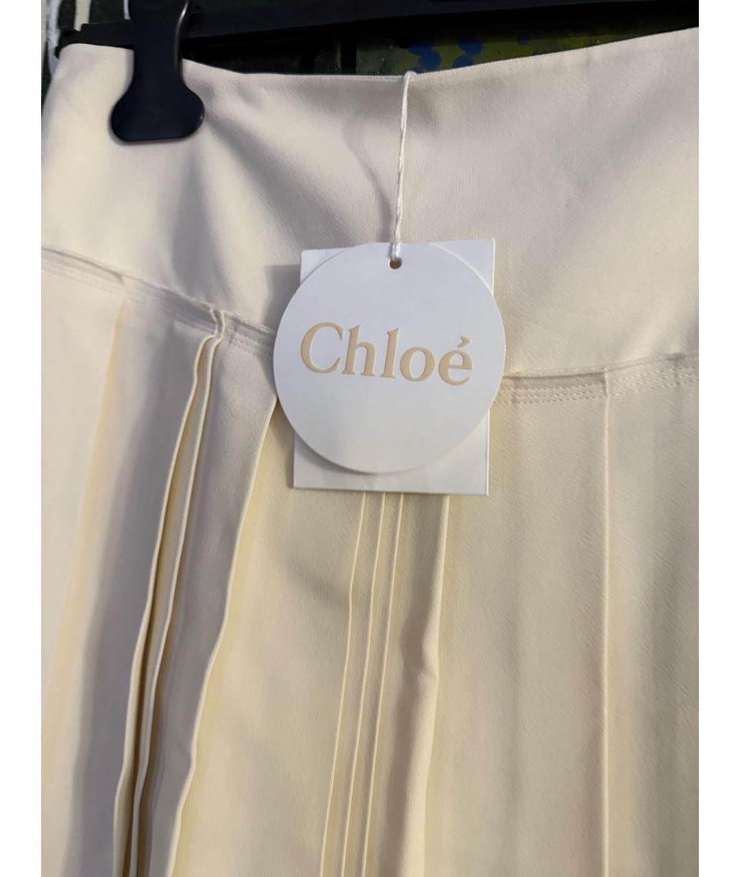 CHLOE Белая вискозная юбка мини, фото 2