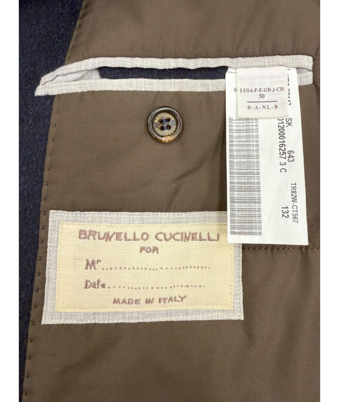 BRUNELLO CUCINELLI Темно-синее пальто, фото 4