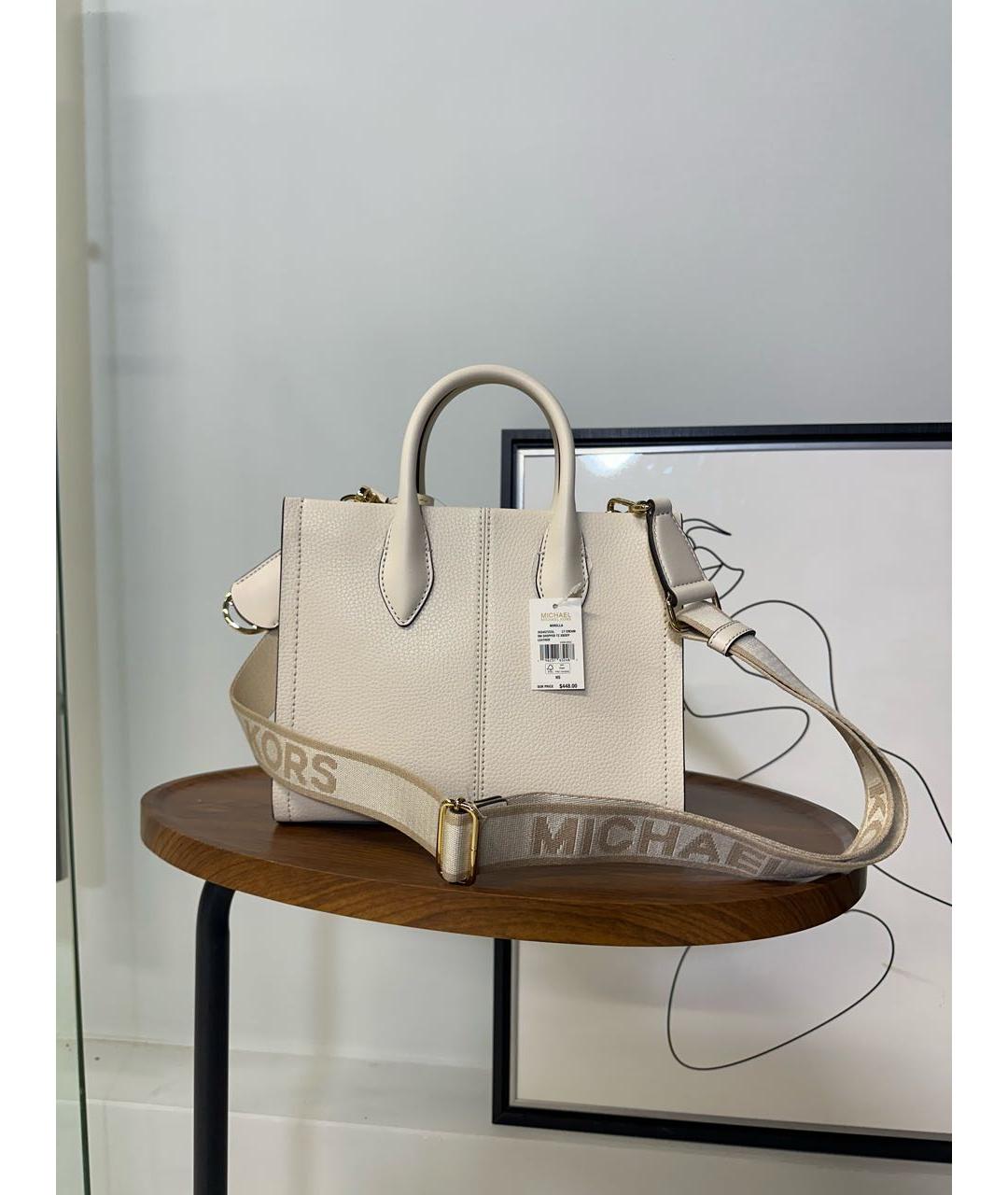 MICHAEL KORS Бежевая кожаная сумка тоут, фото 2