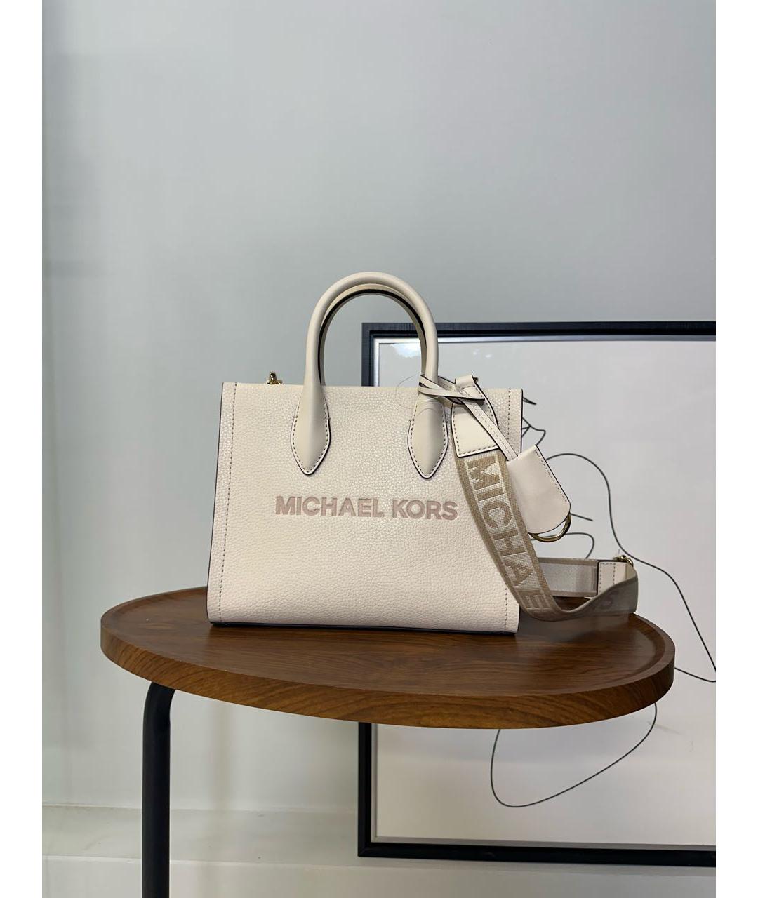 MICHAEL KORS Бежевая кожаная сумка тоут, фото 5