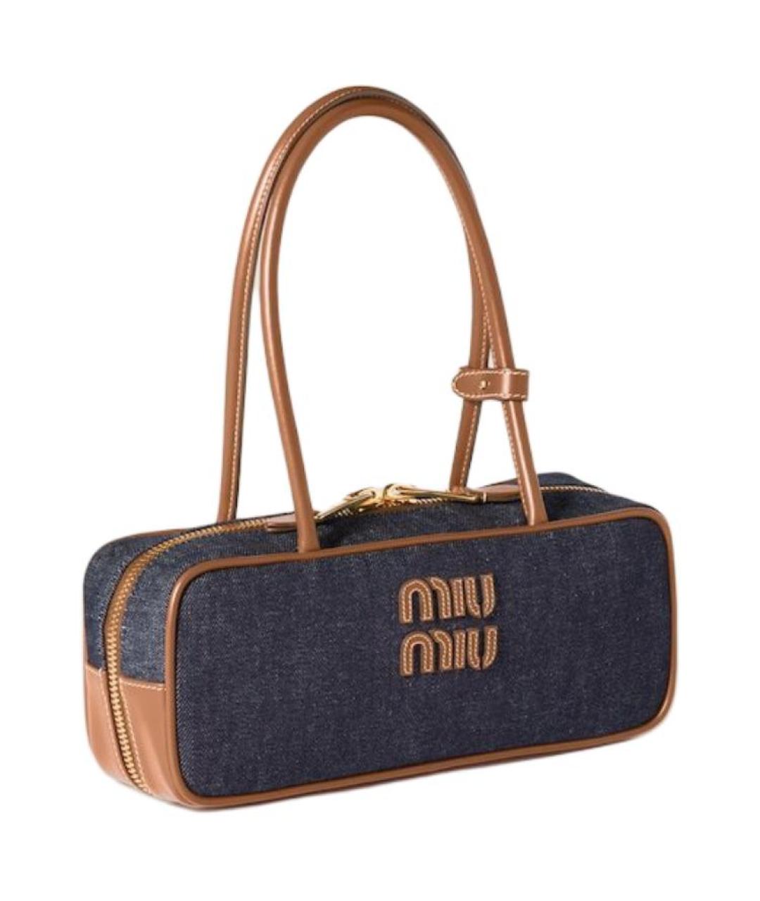 MIU MIU Темно-синяя сумка с короткими ручками, фото 2