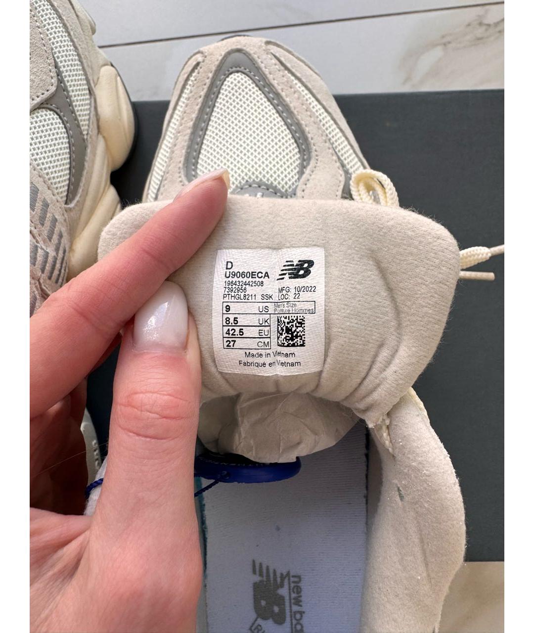 NEW BALANCE Бежевые текстильные низкие кроссовки / кеды, фото 4