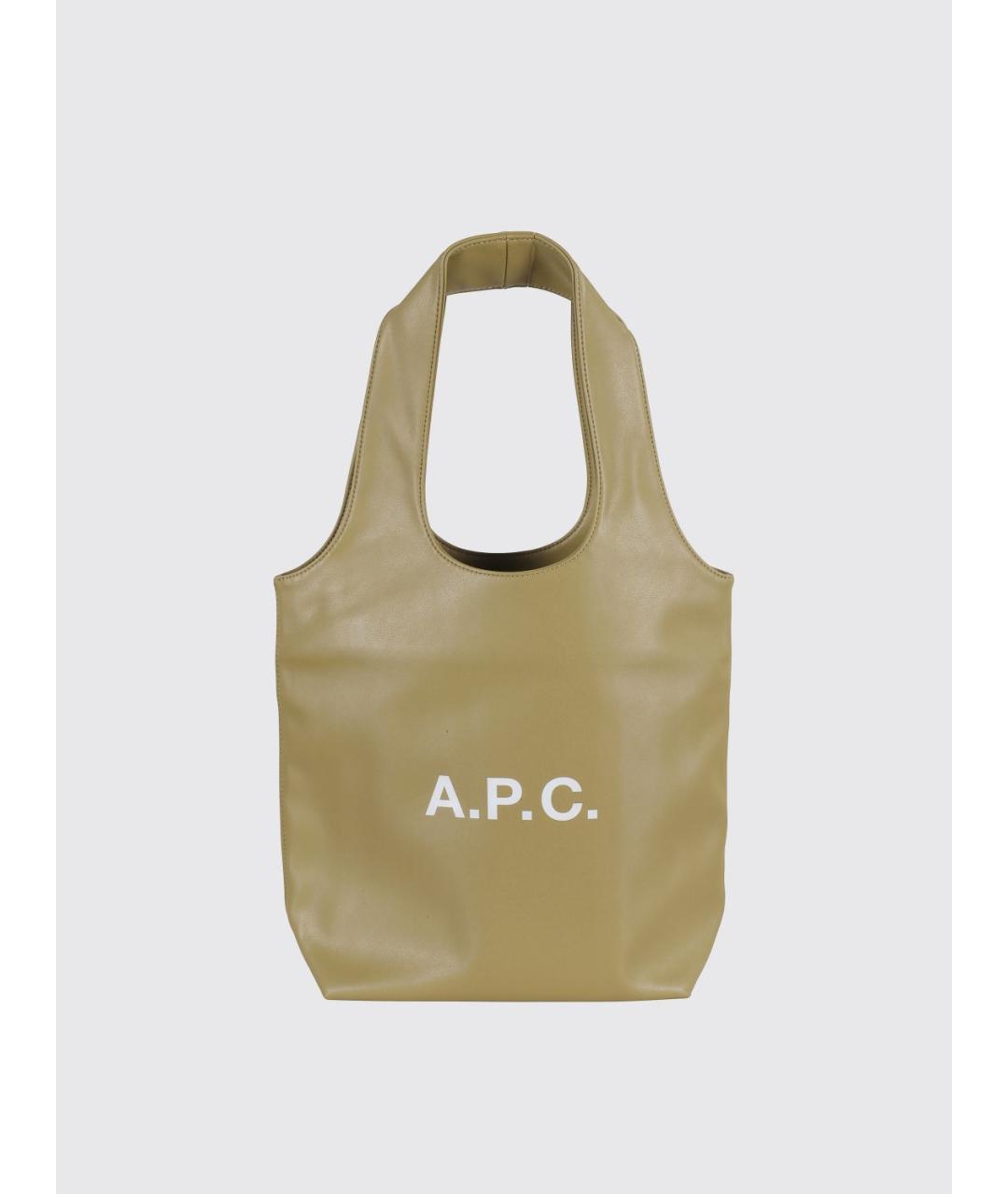 A.P.C. Зеленая сумка тоут из искусственной кожи, фото 4