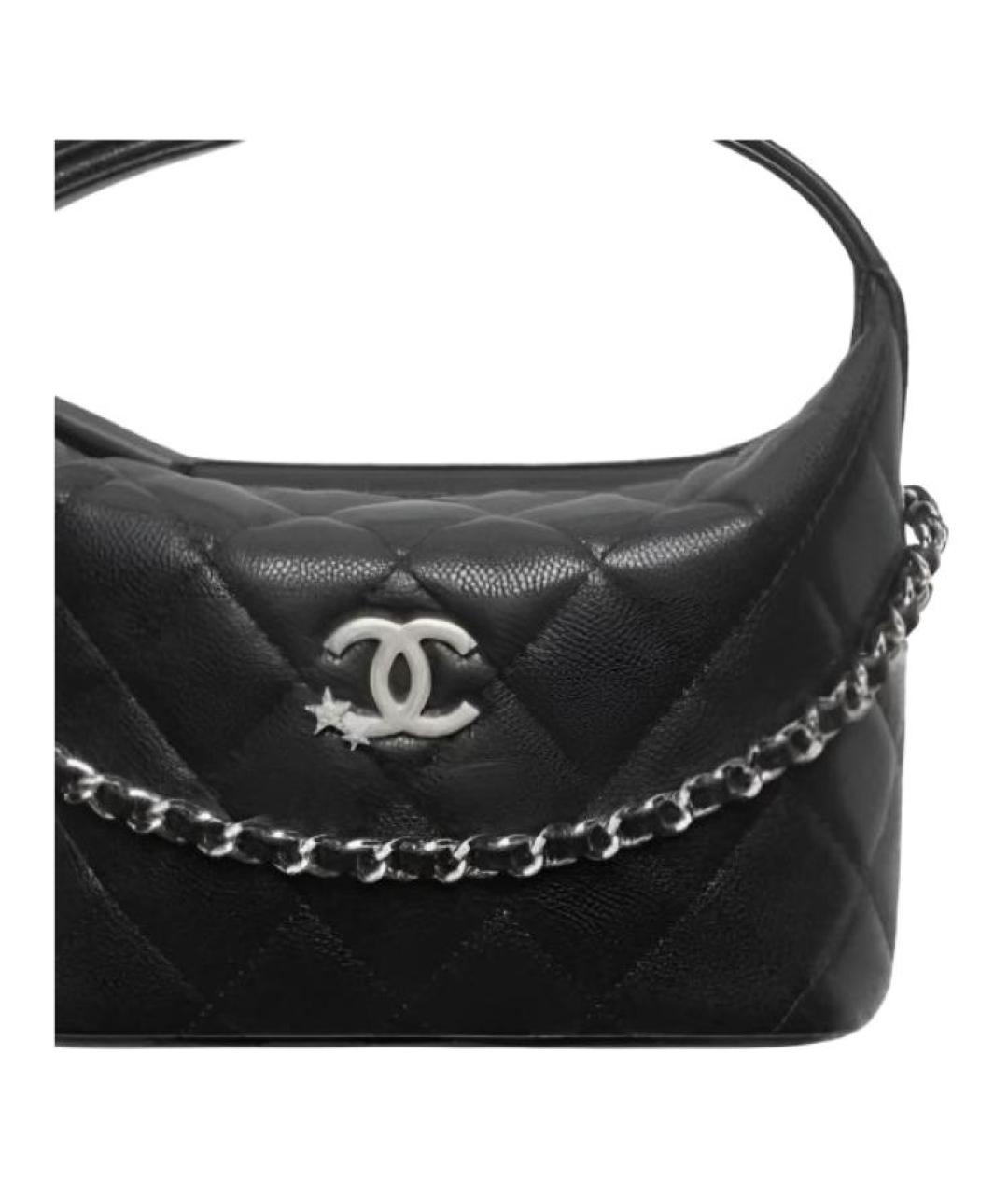 CHANEL Черная кожаная сумка с короткими ручками, фото 2