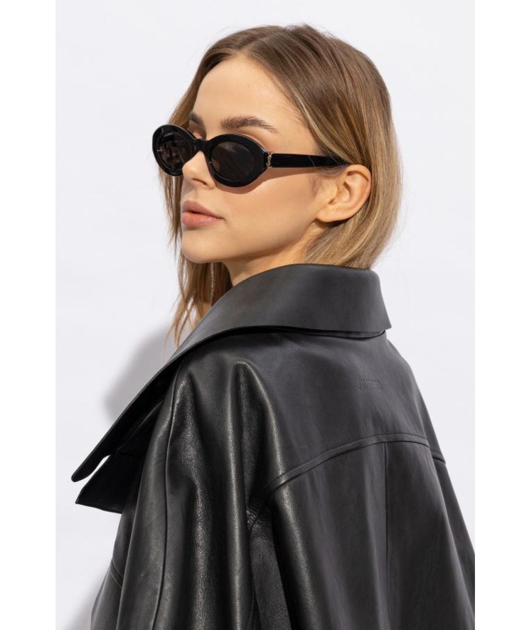 SAINT LAURENT Черные пластиковые солнцезащитные очки, фото 6