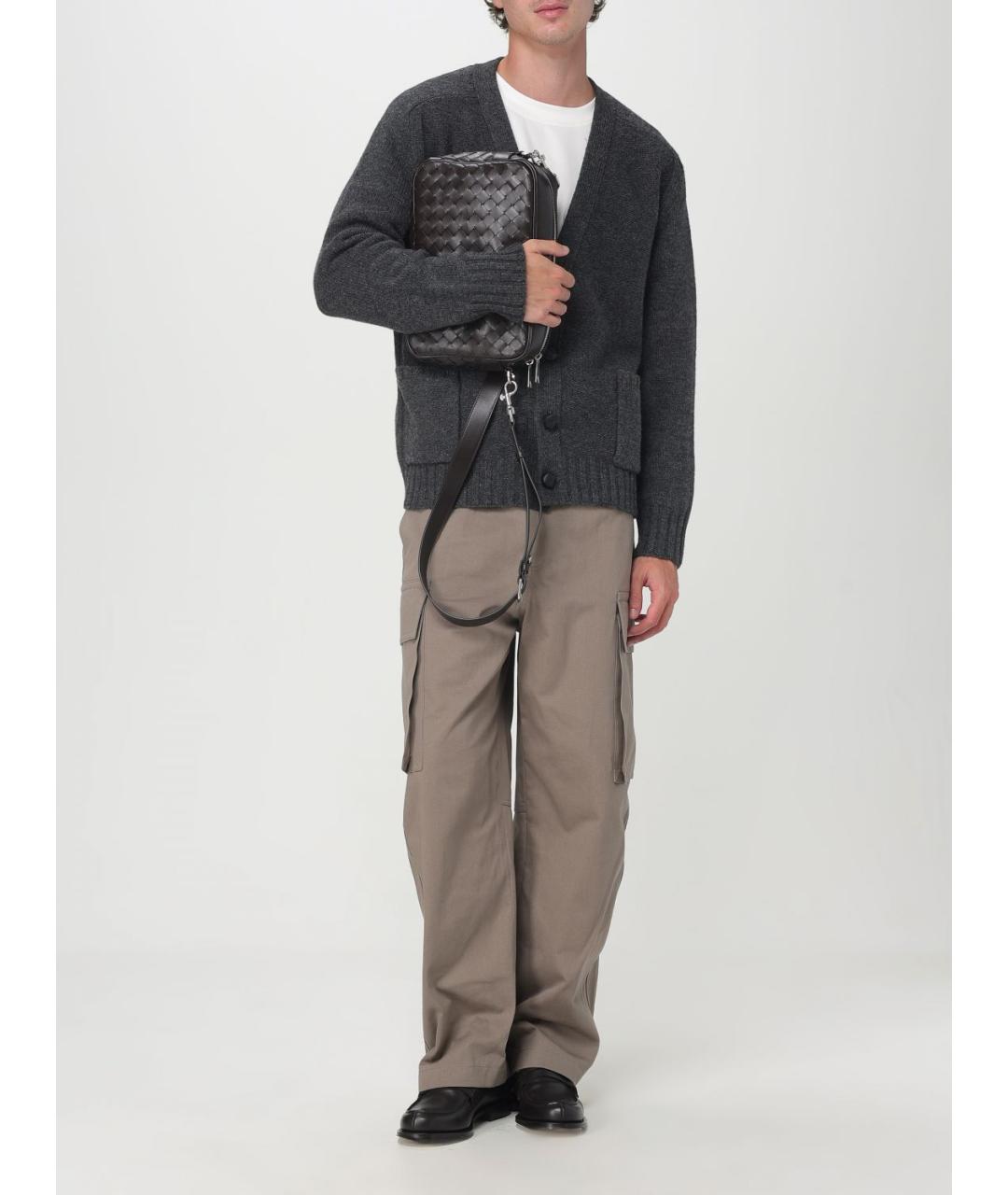 BOTTEGA VENETA Коричневая кожаная сумка на плечо, фото 2