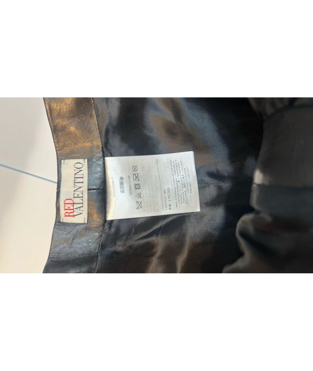 RED VALENTINO Черные кожаные шорты, фото 4