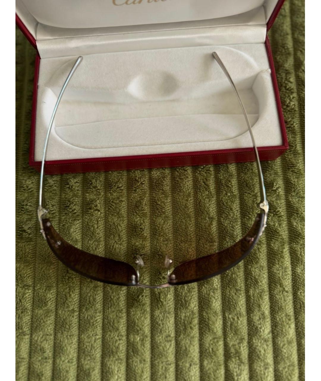 CARTIER Розовые металлические солнцезащитные очки, фото 8