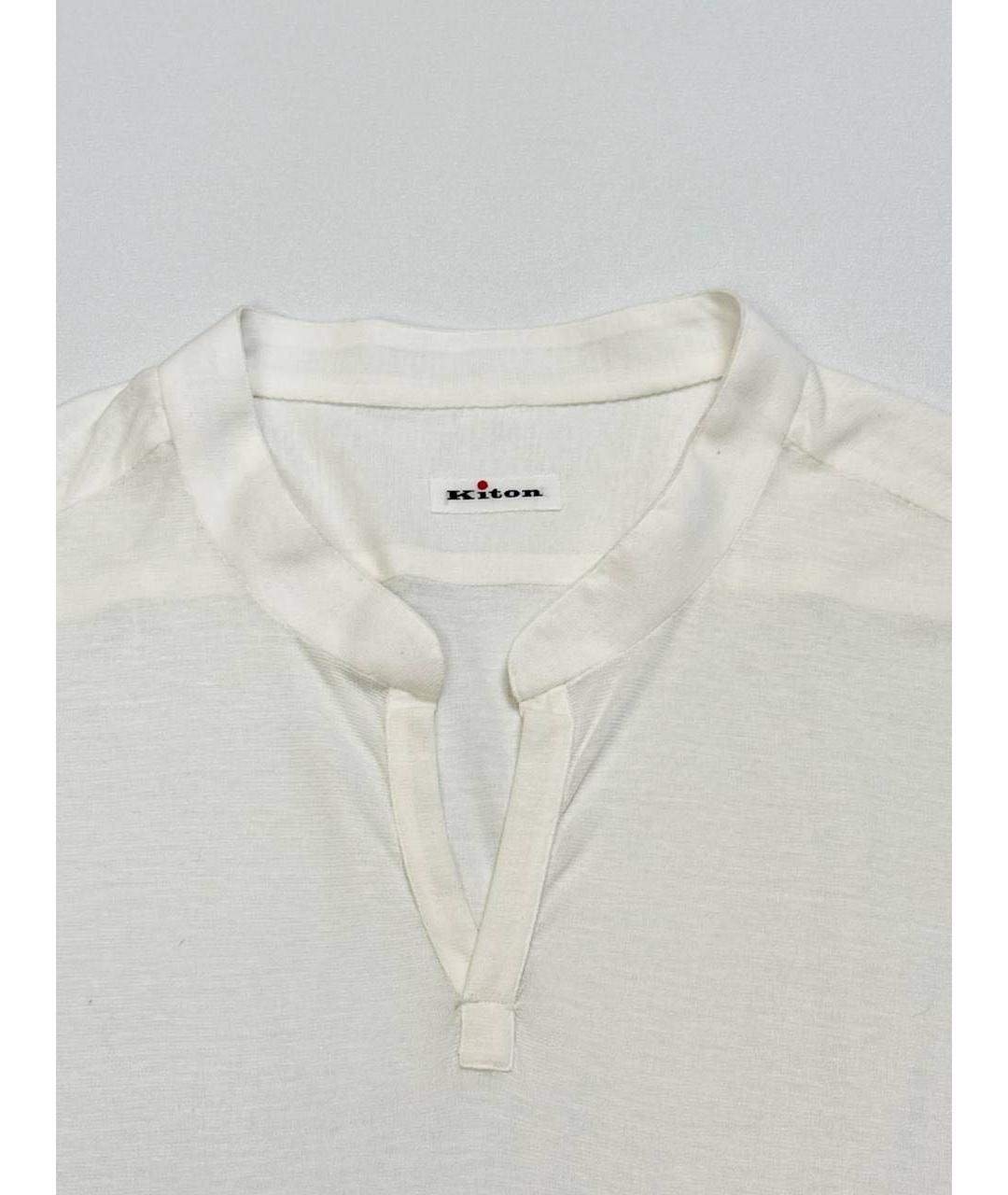 KITON Белая хлопковая футболка, фото 2