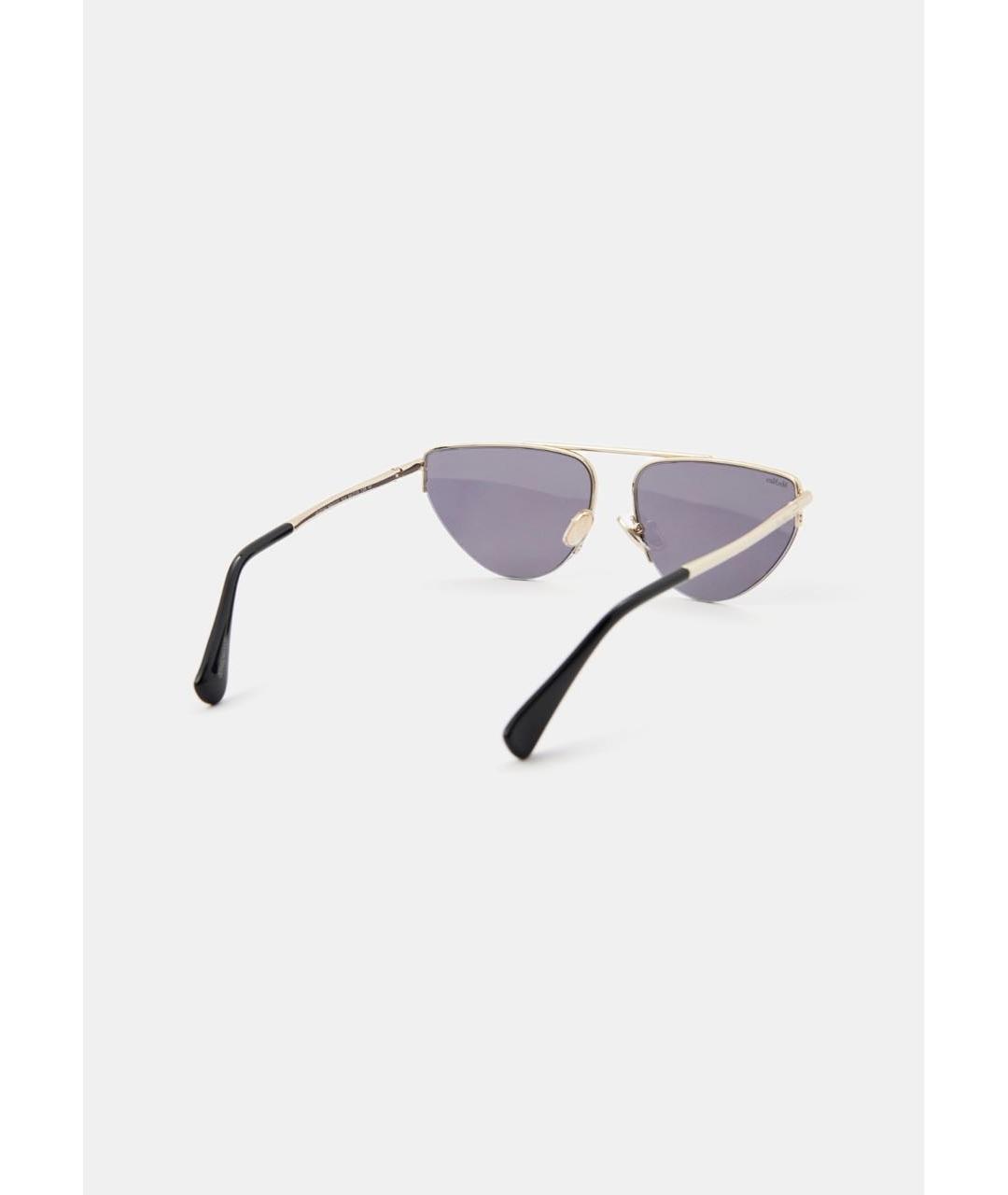 MAX MARA Золотые металлические солнцезащитные очки, фото 4