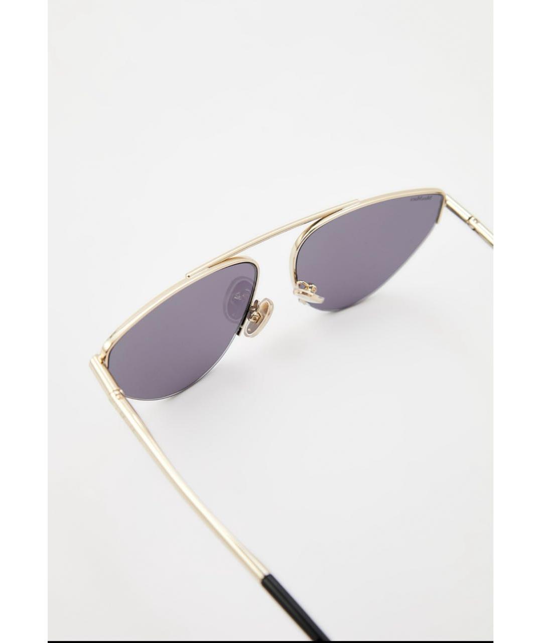 MAX MARA Золотые металлические солнцезащитные очки, фото 2