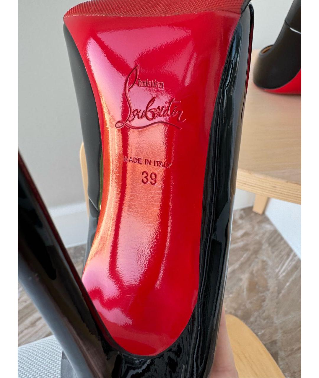 CHRISTIAN LOUBOUTIN Черные туфли из лакированной кожи, фото 6