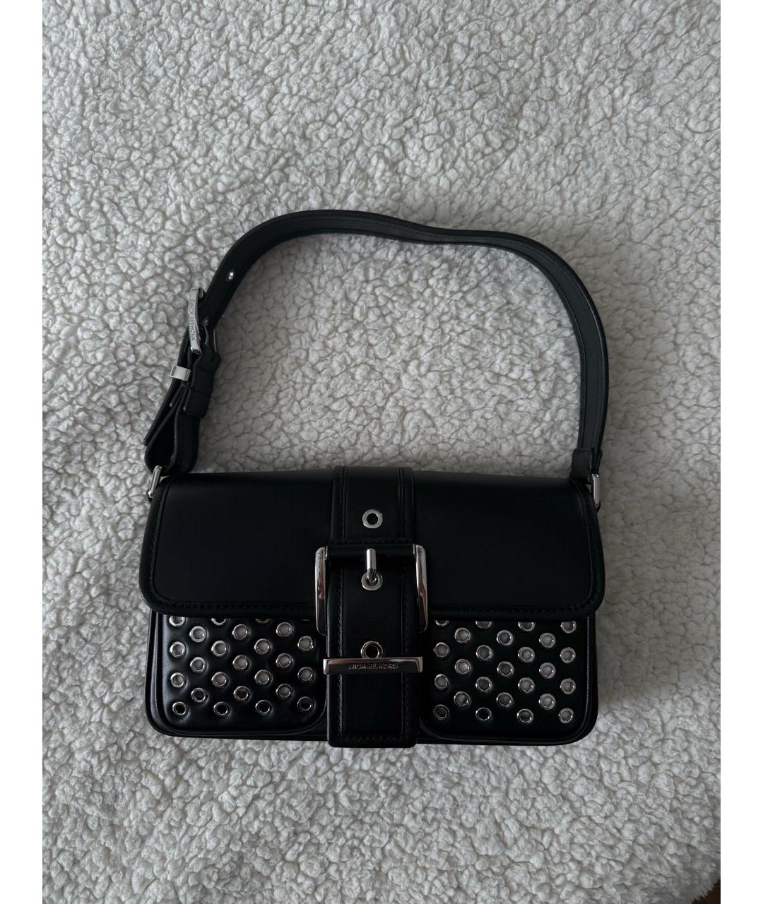 MICHAEL KORS Черная кожаная сумка с короткими ручками, фото 9