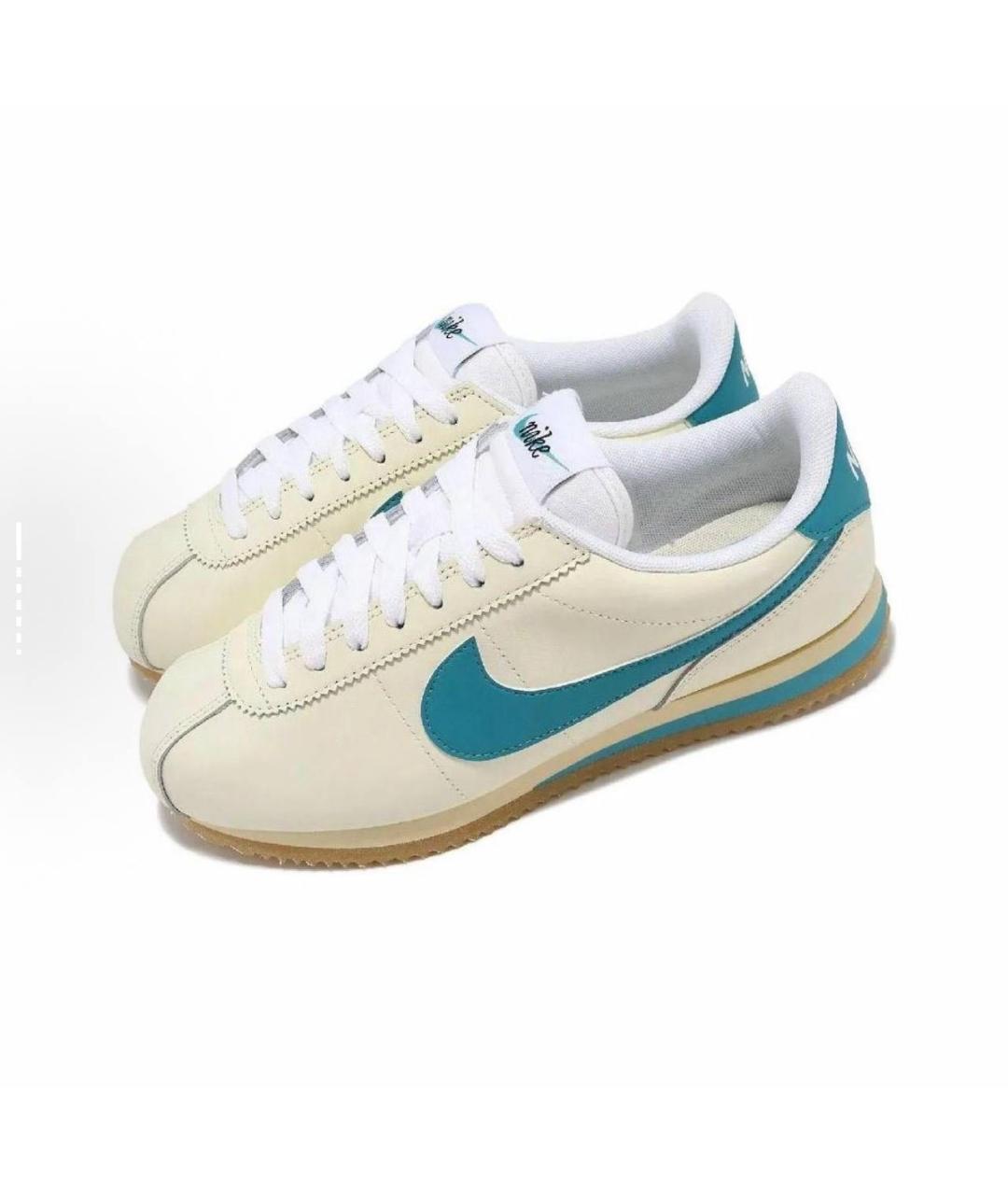 NIKE Бежевые кожаные кроссовки, фото 2