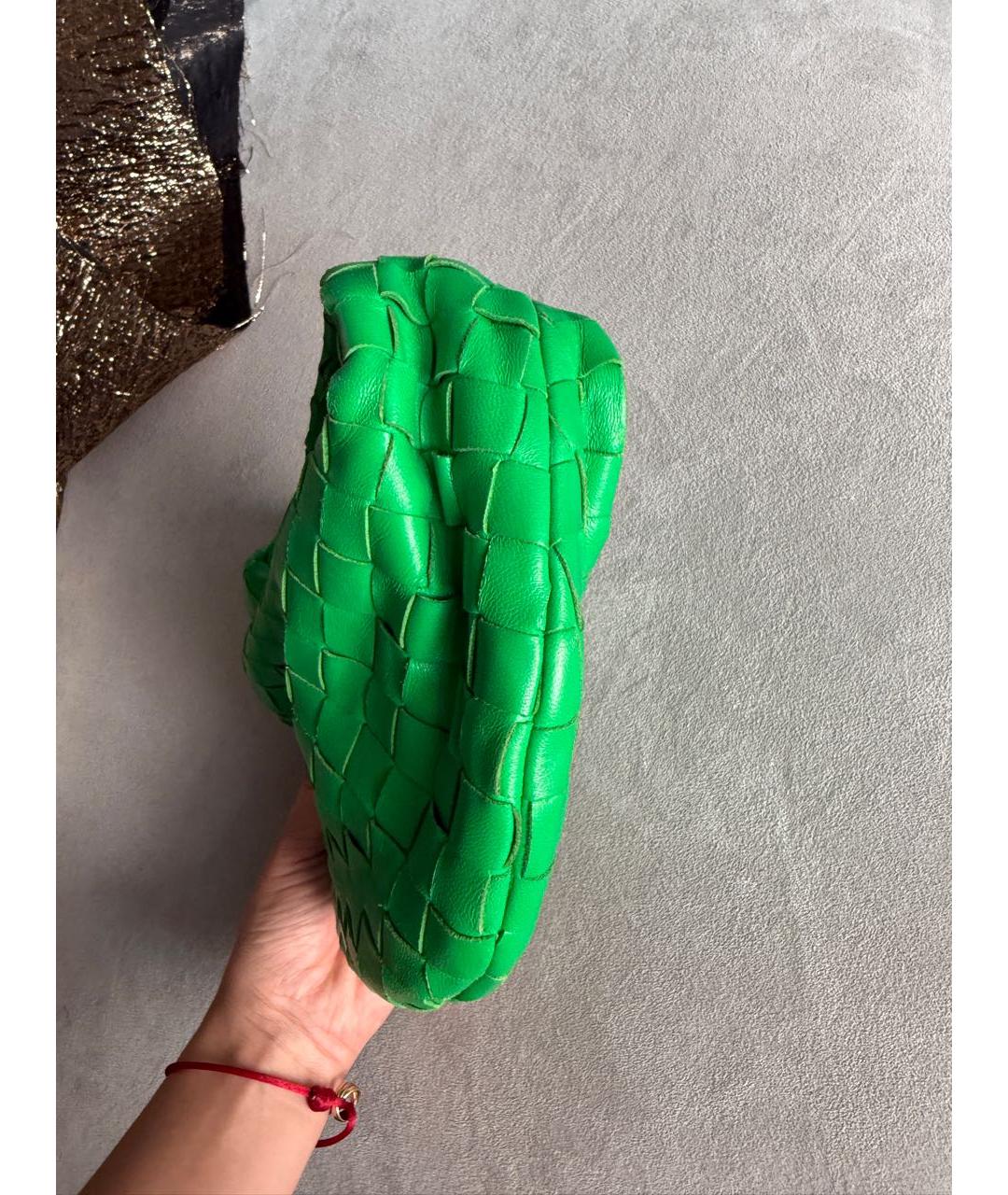 BOTTEGA VENETA Зеленая кожаная сумка с короткими ручками, фото 3