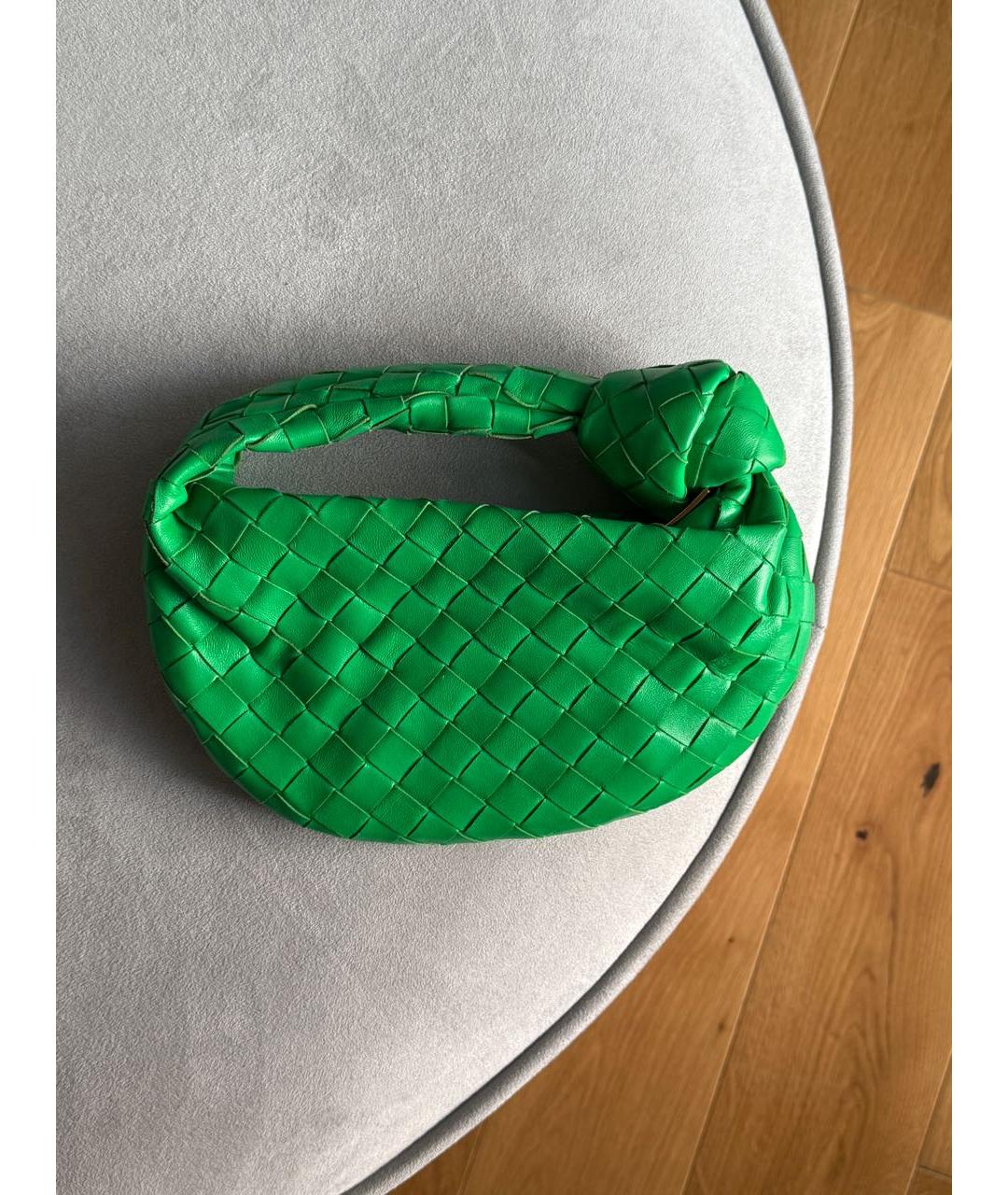 BOTTEGA VENETA Зеленая кожаная сумка с короткими ручками, фото 2