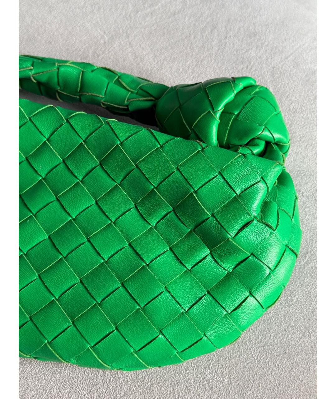 BOTTEGA VENETA Зеленая кожаная сумка с короткими ручками, фото 4