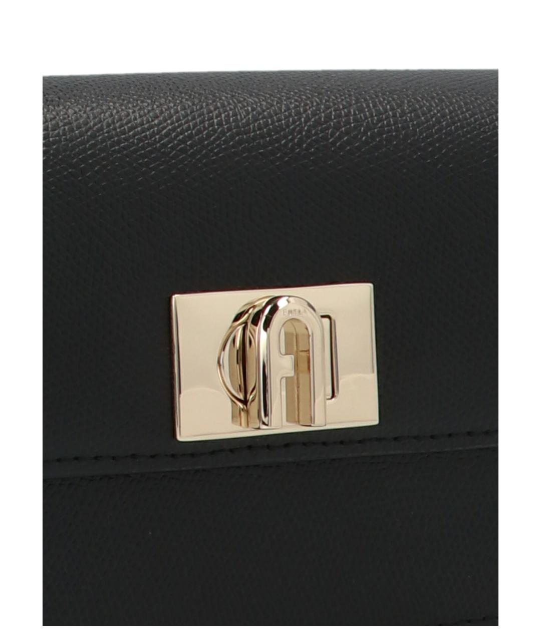 FURLA Черная кожаная сумка через плечо, фото 3