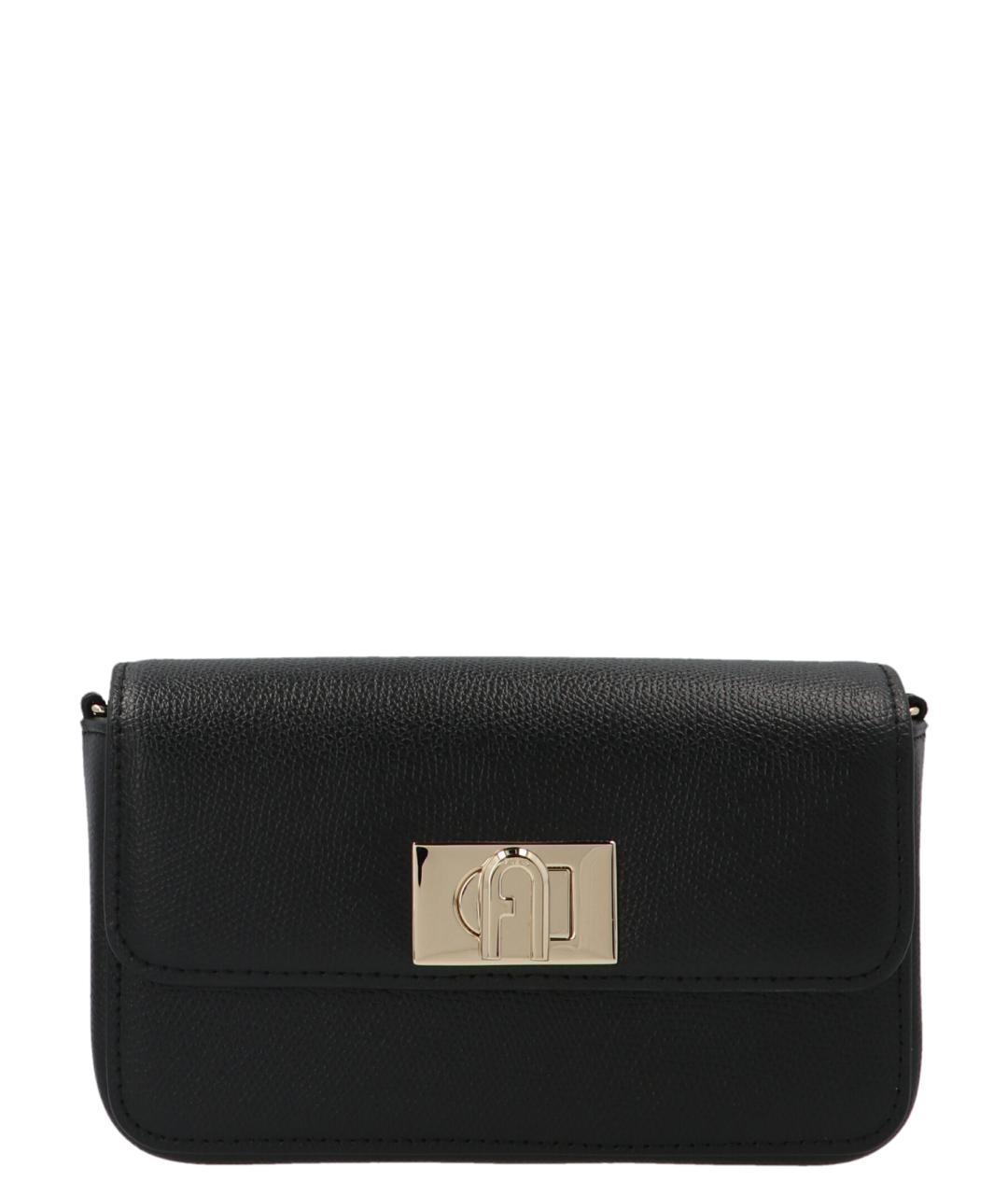 FURLA Черная кожаная сумка через плечо, фото 1