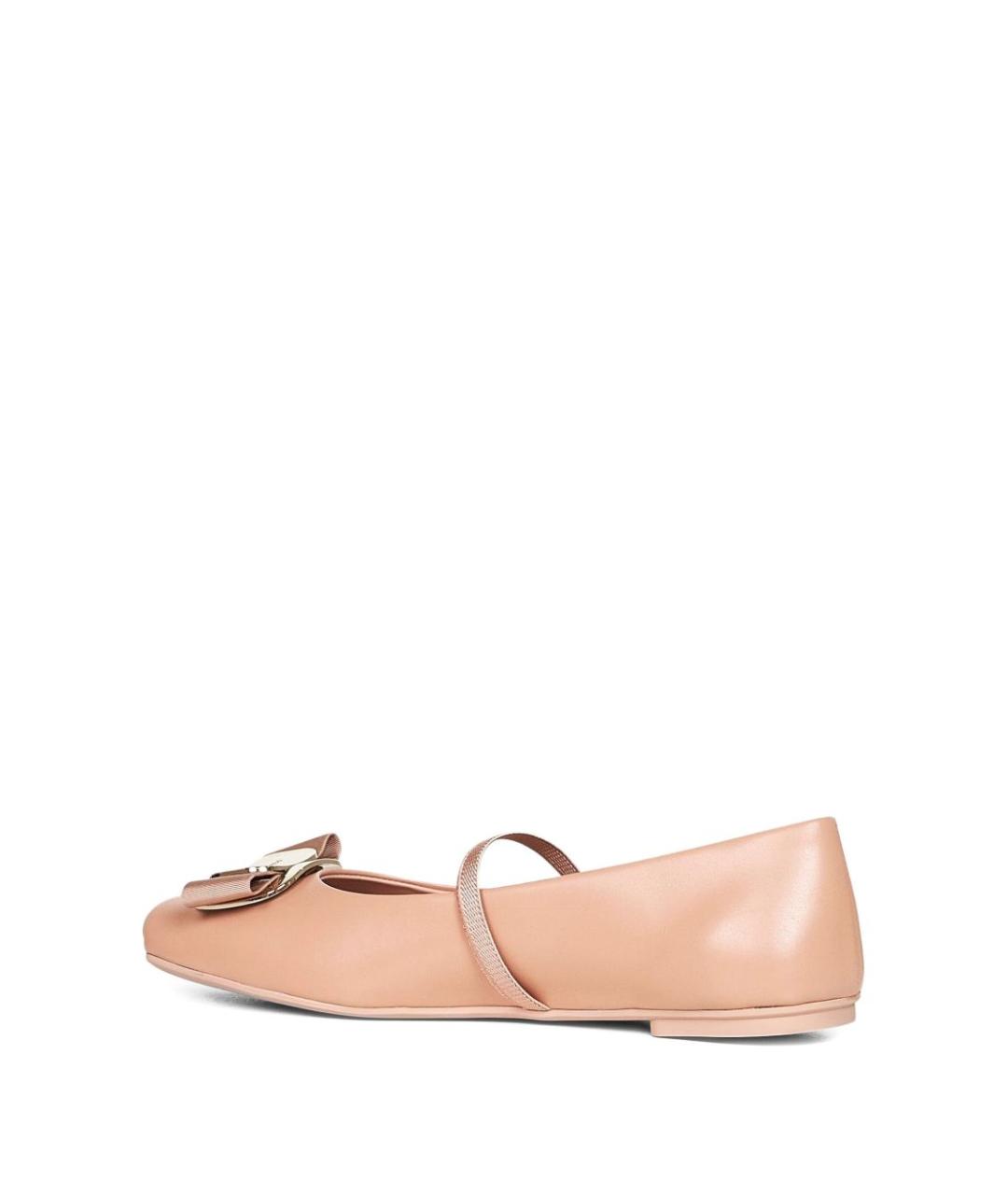 FERRAGAMO Розовые кожаные балетки, фото 4