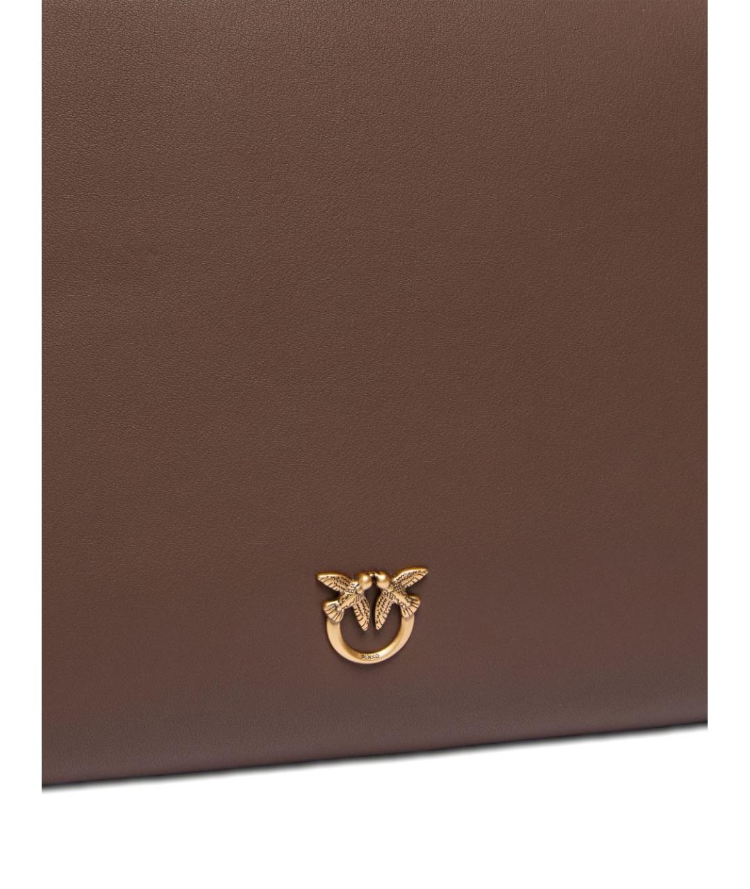 PINKO Коричневая кожаная сумка через плечо, фото 2
