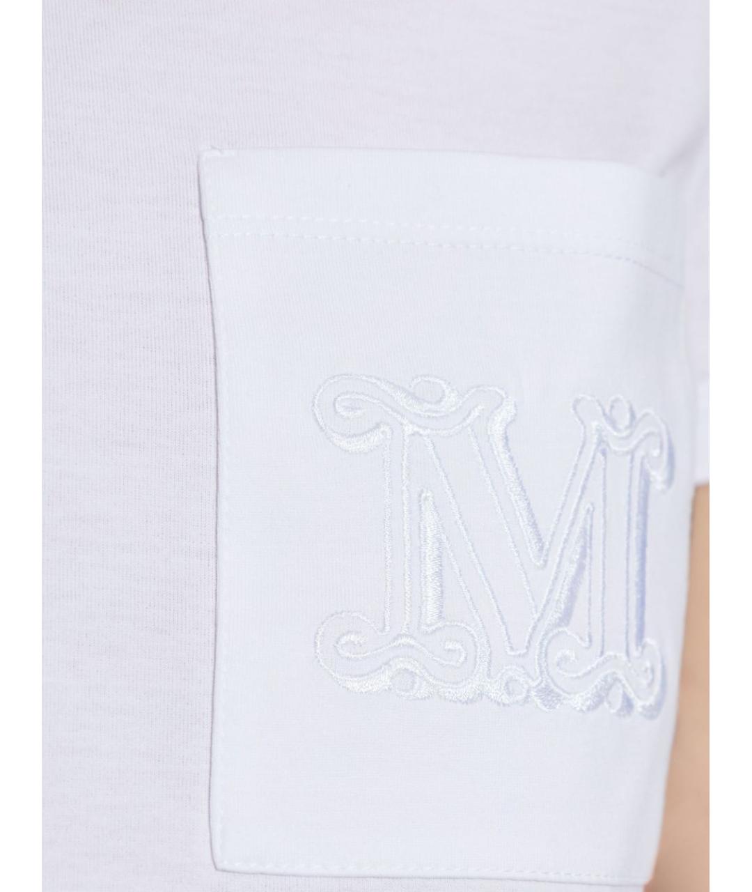 MAX MARA Белая хлопковая футболка, фото 5