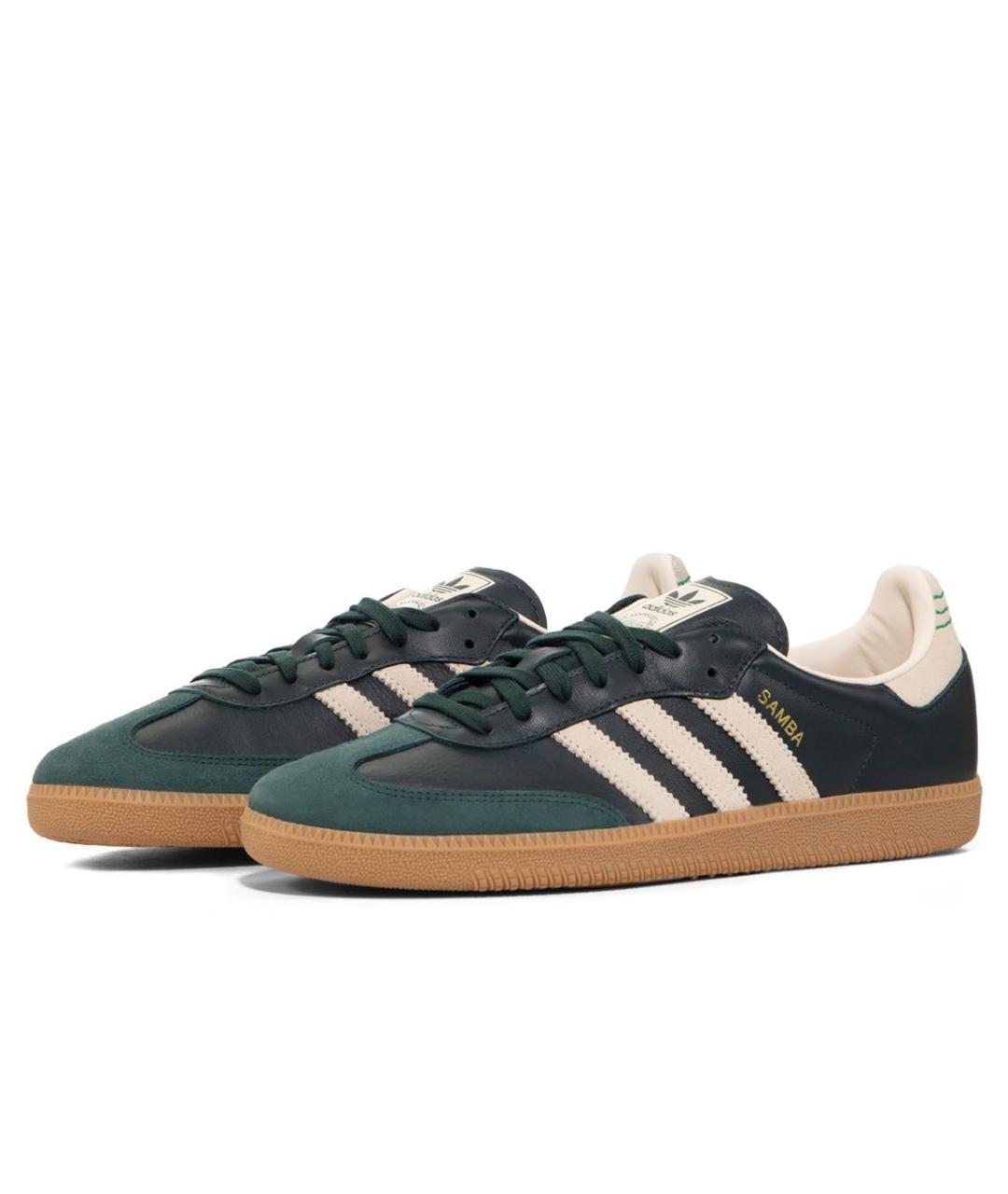 ADIDAS Хаки кожаные кеды, фото 2