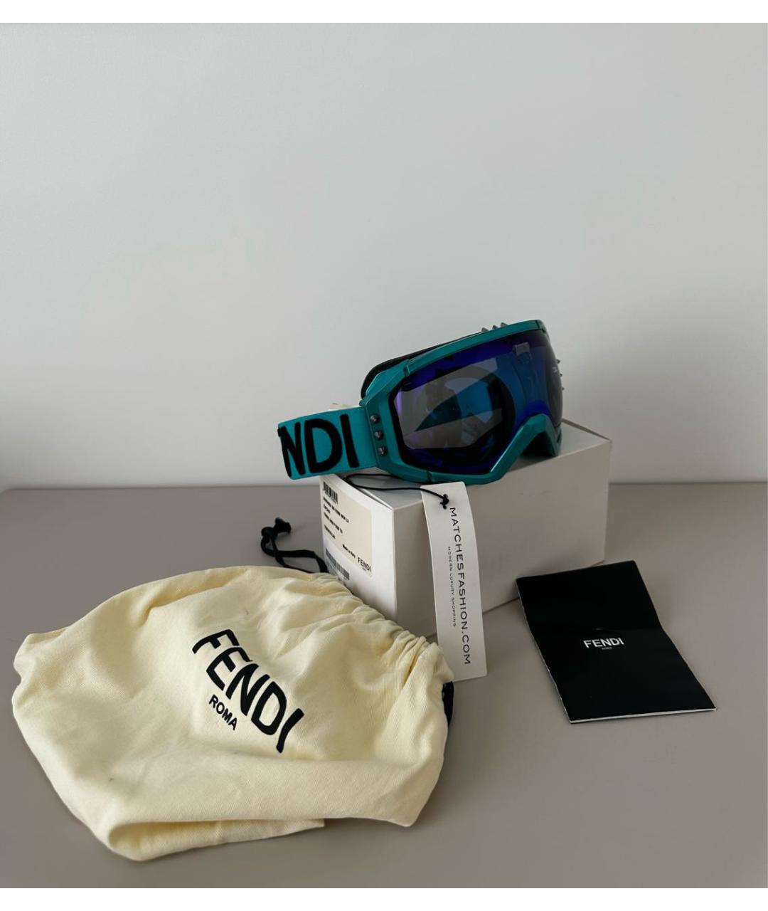 FENDI Бирюзовые солнцезащитные очки, фото 5