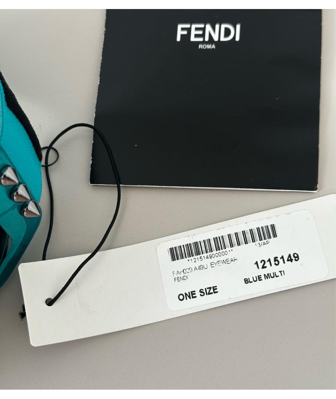 FENDI Бирюзовые солнцезащитные очки, фото 7