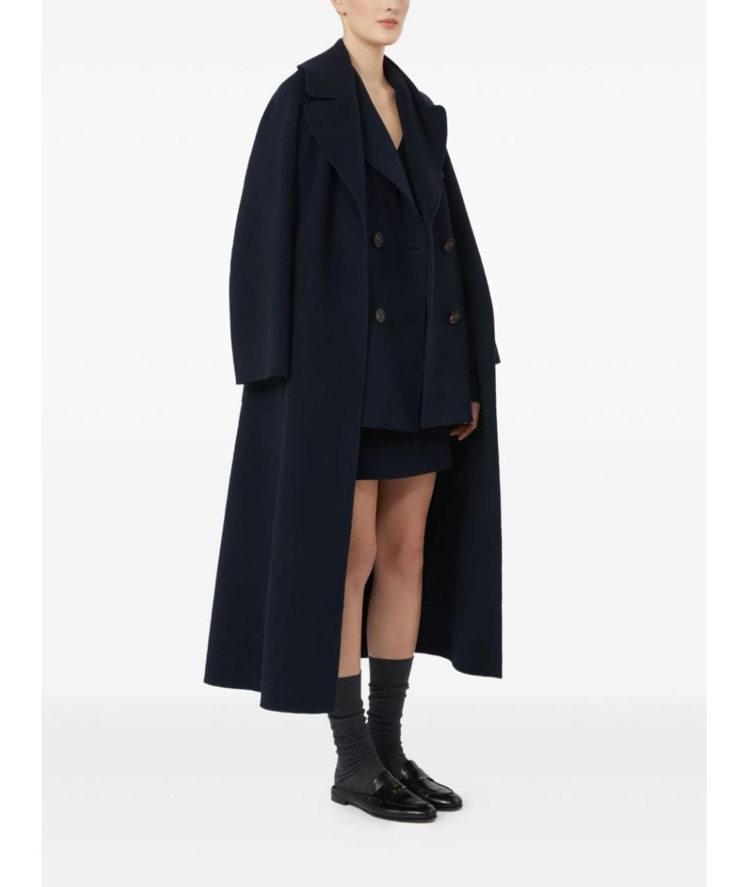 'S MAX MARA Темно-синее шерстяное пальто, фото 4