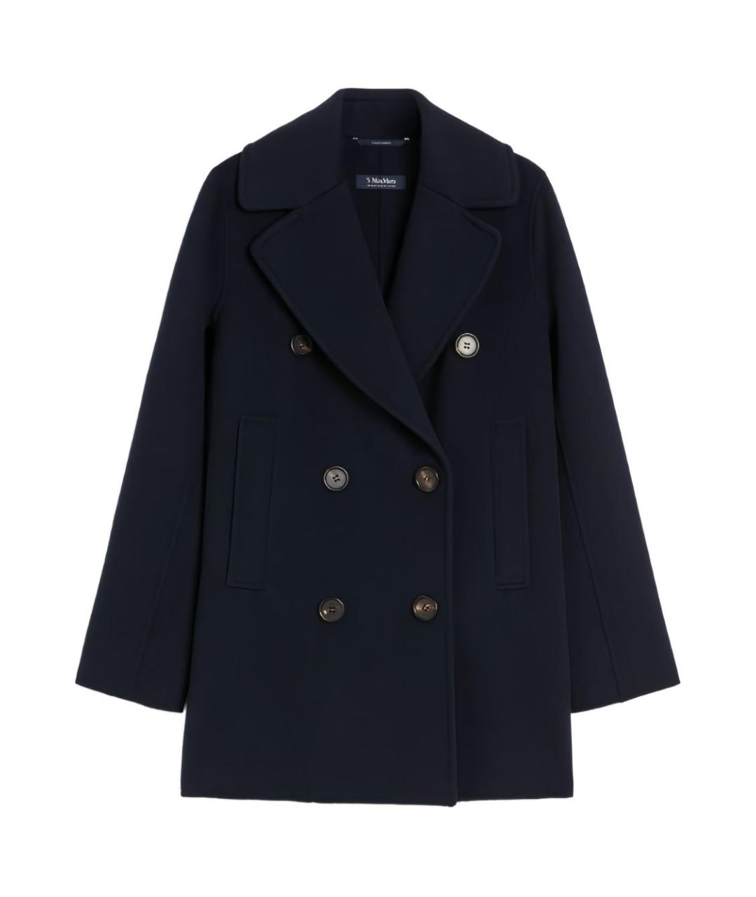 'S MAX MARA Темно-синее шерстяное пальто, фото 1