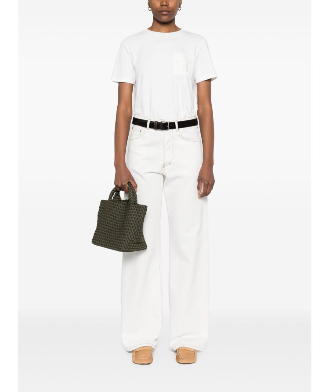 'S MAX MARA Белая хлопковая футболка, фото 4