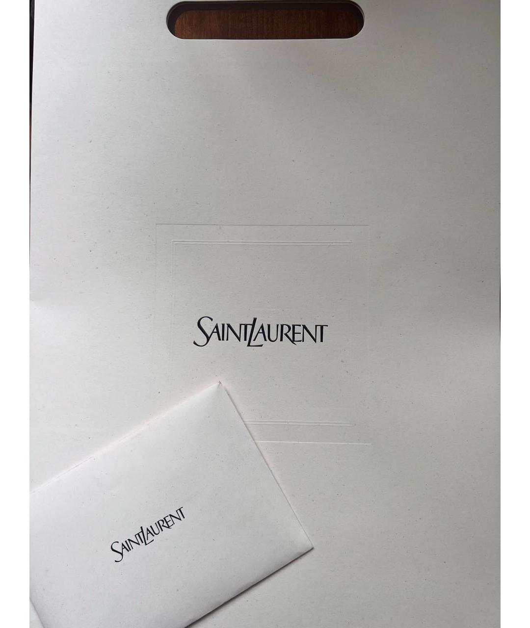 SAINT LAURENT Хаки хлопковая сумка тоут, фото 4