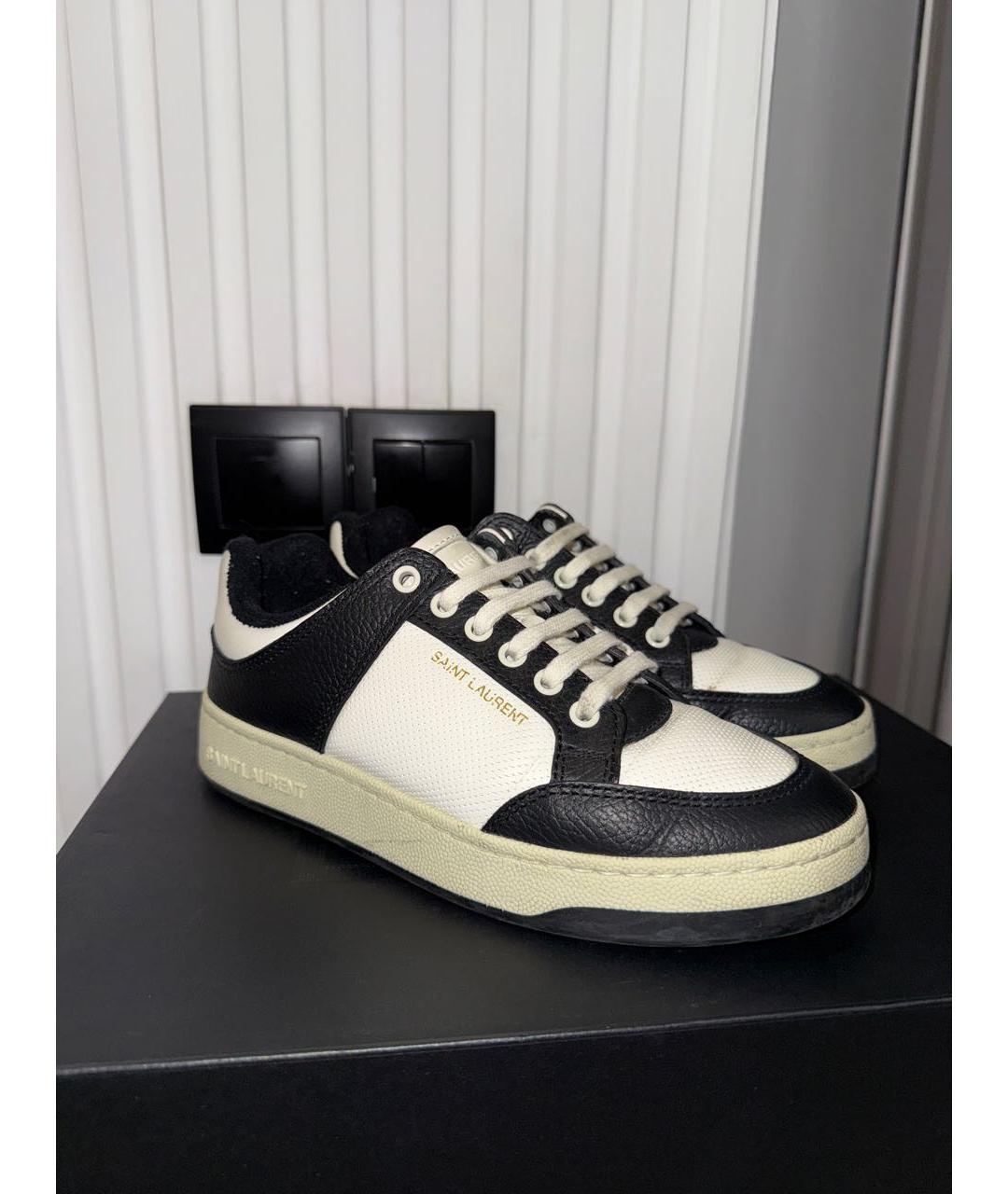 SAINT LAURENT Белые кожаные кеды, фото 2